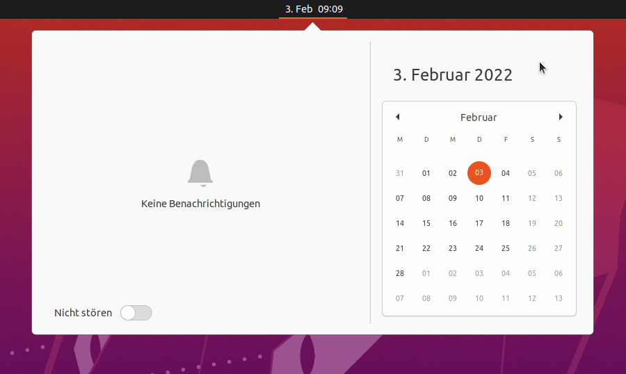 Kalender ohne Kalenderwoche